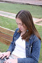 Casual woman working on laptop 3