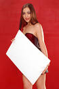 Girl with sign board