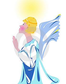 Illustration Praying Angel Free Stock Photography