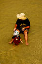A father and son day at the beach