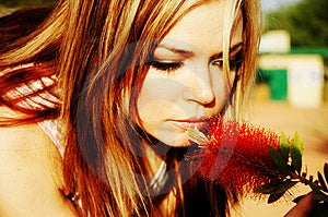 Stock Photography - Woman and flower