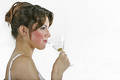 Sexy healthy woman with a glass