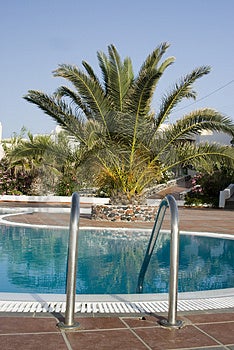 Swimming Pool Greek Islands Free Stock Photography