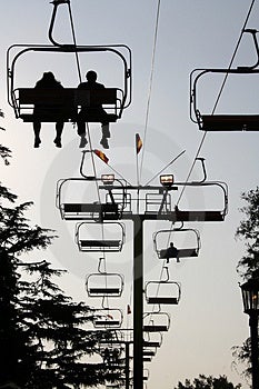 ski lift silhouette