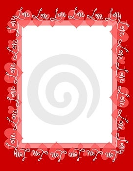 Love Picture Frames on Stock Photos  Red Love Hearts Frame Border Picture  Image  4026183