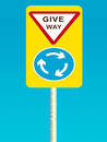 Give way sign board