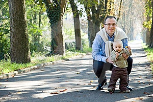 Father Son Outdoor Park Autumn Stock Images Father Son Outdoor Park Autumn Stock Images