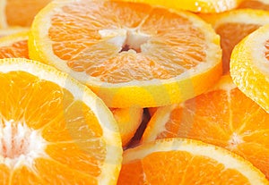 De naranja rebanadas.