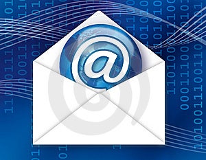 Digitálna koncepcia e-mail v poštovej schránke s ikonu na svete sveta.