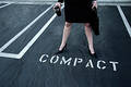 Business woman holding a parking space free stock image