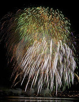 Obraz z krásny ohňostroj oslava z medzinárodný balón 2010 ľan.