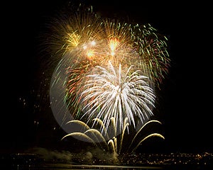 Obraz z krásny ohňostroj oslava z medzinárodný balón 2010 ľan.