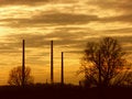 chimneys in sunset free stock image