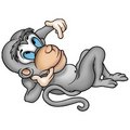 Monkey lazing - Gray free stock image