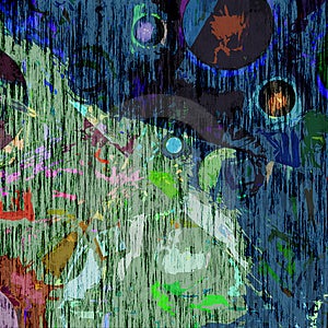 Počítačem generované abstraktní grunge texturu pozadí v modré a zelené dominantní barvy.