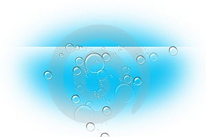Vody bubliny kvapka vody vymazať zobrazenie vytvorené na počítači.