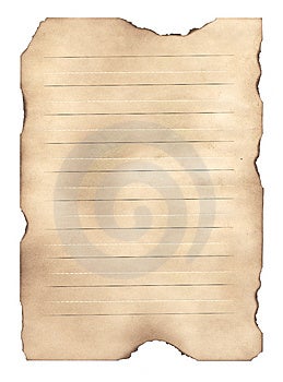 List starého papíru, který se obrátil se žlutou čas od času.