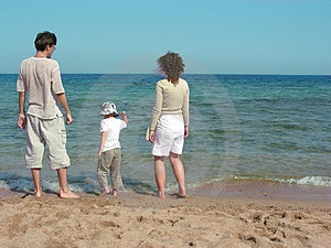 Rodina na piesočné pláže.
