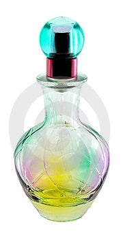 Malá fľaša parfum, izolovaný objekt s orezové cesta.