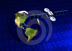 Terra, tv via Satellite numeri Binari per simulare la tecnologia dell'Informazione.