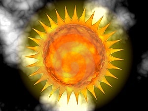 Abstraktní horký slunce ohnivý Koróna digitální ilustrace.