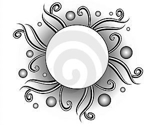Klip art logo ilustrácia svete, loptu alebo v kruhu s dekoratívne swirls nastaviť na bielom pozadí s dropshadow.