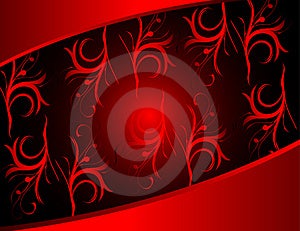 Fresco rosso di disegno vettoriale con ornamento floreale, modificabile illustrazione vettoriale, cercare le immagini più grandi nella mia galleria.