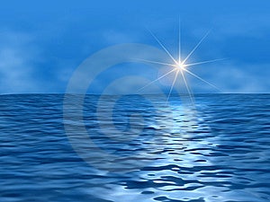 Résumé de l'océan et le soleil de la scène de l'été.