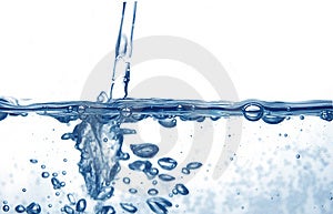 Blaues Wasser mit Blasen Bild in hoher Auflösung.