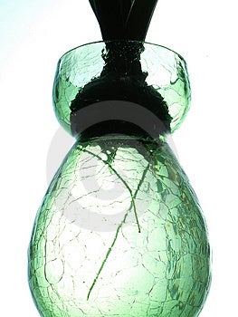 La forzatura di un bulbo di giacinto incrinate verde vaso, le radici del 