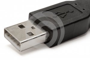 Die makro-Aufnahme einer schwarz-USB-Stecker.
