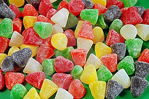 Farebné kónického tvaru cukrovinky jelly mix.