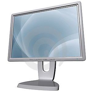 Počítačový monitor izolovaných na bílém pozadí.