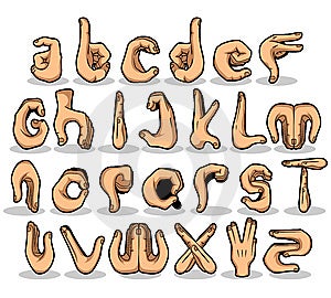 Unica illustrazione, descrivere a base di alfabeto a mano sulla forma, e anche può essere usato come carattere.